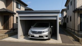 宮城県の住宅に施工された車庫ガレージのイメージ