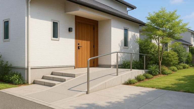 守口市の戸建て外構に施工された玄関アプローチのイメージ