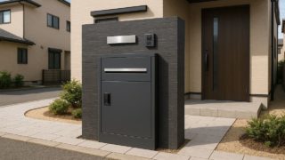守口市の戸建て外構に施工された宅配ボックスのイメージ