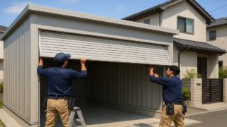 守口市の住宅に施工された車庫ガレージのイメージ