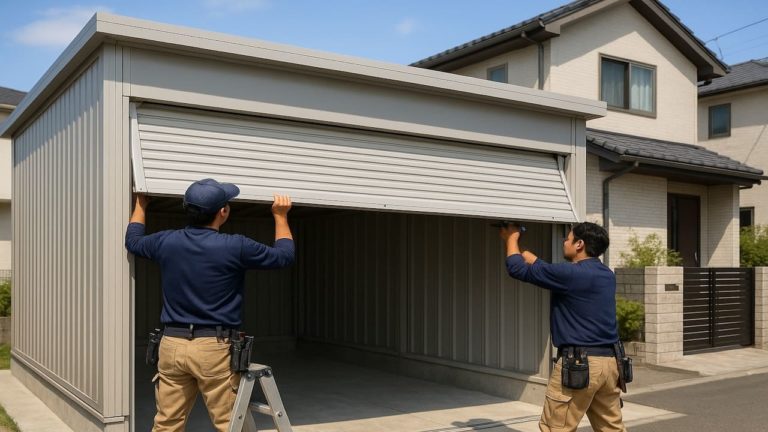 守口市の住宅に施工された車庫ガレージのイメージ