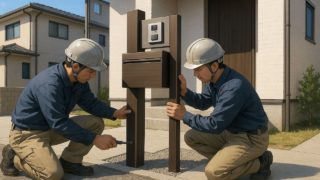 【守口市】門柱の費用相場|実際に施工した人の体験談 守口市の戸建て外構に施工された門柱のイメージ