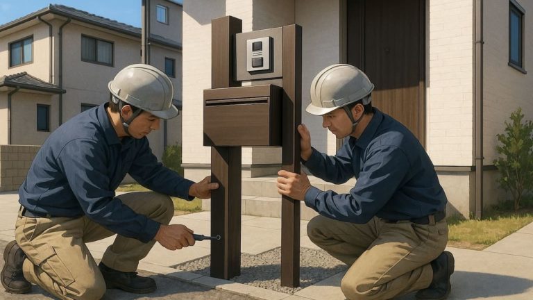 守口市の戸建て外構に施工された門柱のイメージ