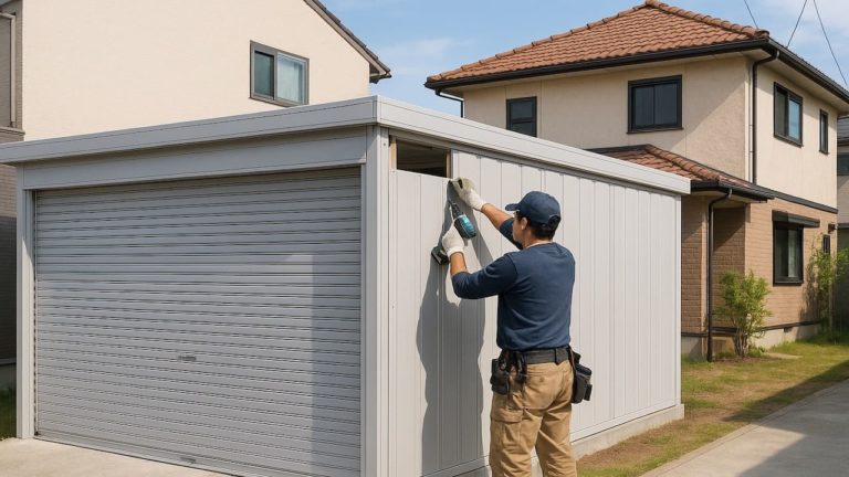 武蔵野市の住宅に施工された車庫ガレージのイメージ
