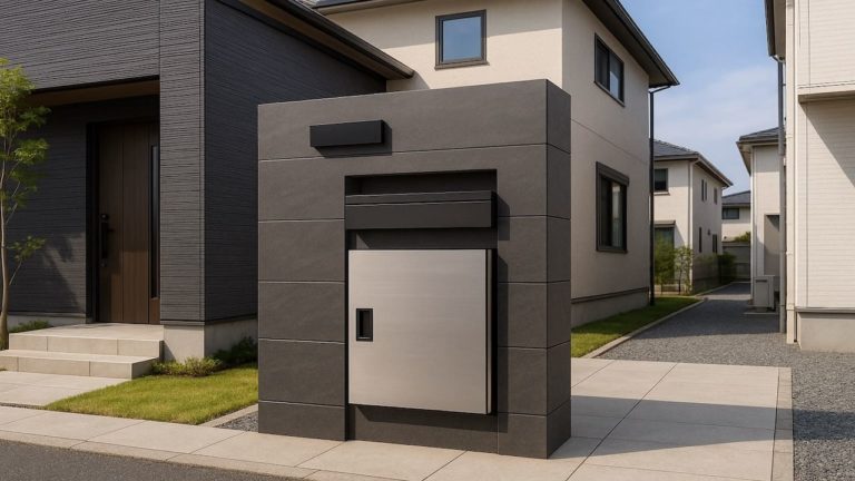 長浜市の戸建て外構に施工された宅配ボックスのイメージ