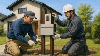 【長浜市】門柱の工事相場|外構全体の価値を高める効果 長浜市の戸建て外構に施工された門柱のイメージ