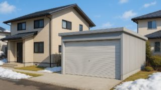 【長岡市】車庫ガレージの費用内訳|工事前に差がつく節約テク 長岡市の住宅に施工された車庫ガレージのイメージ