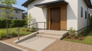 流山市の戸建て外構に施工された玄関アプローチのイメージ