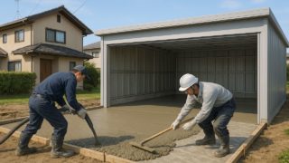 流山市の住宅に施工された車庫ガレージのイメージ
