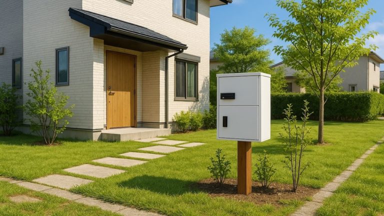 名古屋市の戸建て外構に施工された宅配ボックスのイメージ