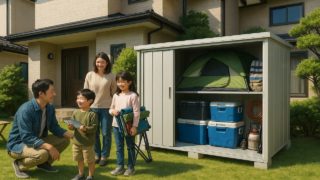 名古屋市の住宅に施工された屋外用物置イメージ