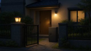 中野区の戸建て外構に施工された宅配ボックスのイメージ