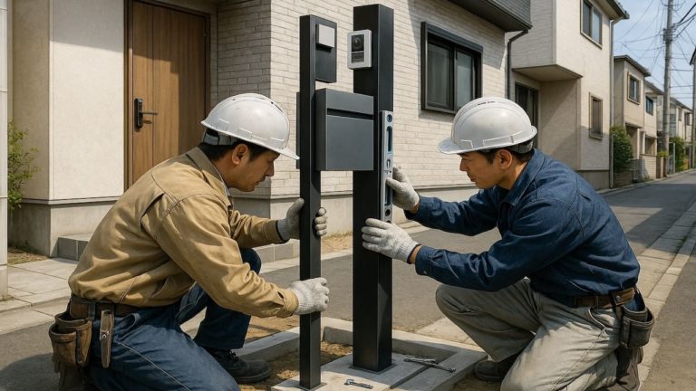 中野区の戸建て外構に施工された門柱のイメージ