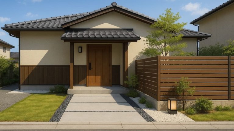 奈良県の戸建て外構に施工された玄関アプローチのイメージ