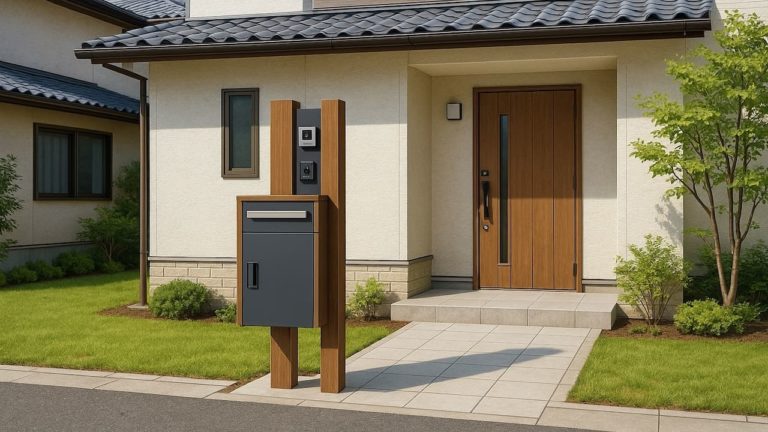 奈良県の戸建て外構に施工された宅配ボックスのイメージ