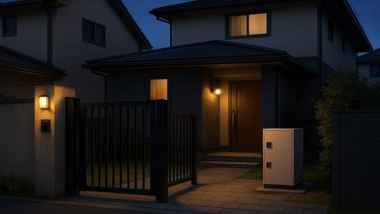 習志野市の戸建て外構に施工された宅配ボックスのイメージ