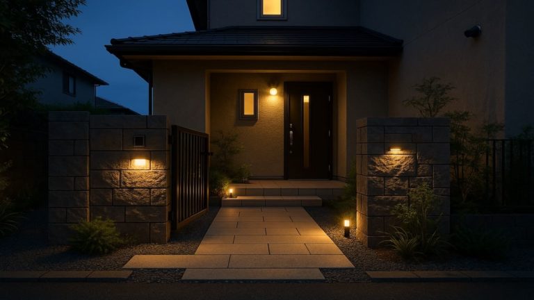 成田市の戸建て外構に施工された玄関アプローチのイメージ