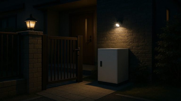 成田市の戸建て外構に施工された宅配ボックスのイメージ