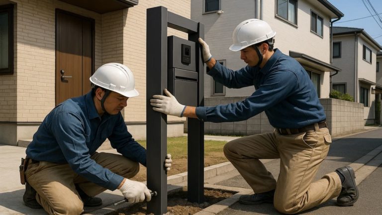 練馬区の戸建て外構に施工された門柱のイメージ