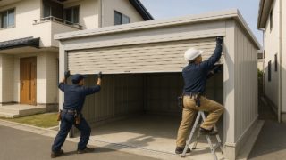 寝屋川市の住宅に施工された車庫ガレージのイメージ