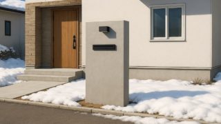 新潟県の戸建て外構に施工された門柱のイメージ