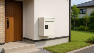 新居浜市の戸建て外構に施工された宅配ボックスのイメージ