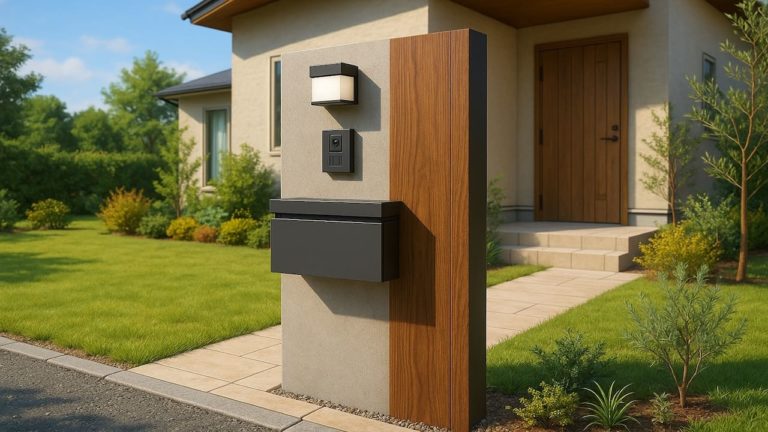 新居浜市の戸建て外構に施工された門柱のイメージ