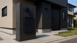 新座市の戸建て外構に施工された宅配ボックスのイメージ