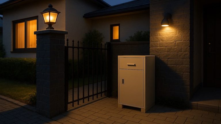 西宮市の戸建て外構に施工された宅配ボックスのイメージ