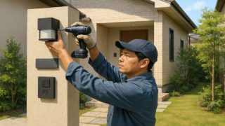 【西宮市】門柱の価格相場|資産価値を守る外構設計とは? 西宮市の戸建て外構に施工された門柱のイメージ