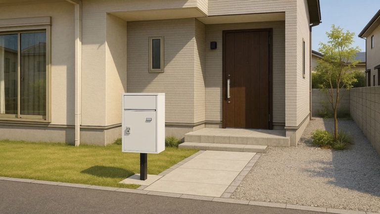 西尾市の戸建て外構に施工された宅配ボックスのイメージ