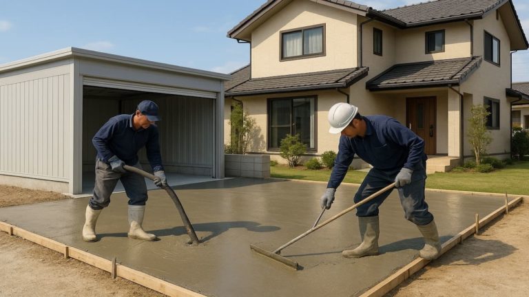 西尾市の住宅に施工された車庫ガレージのイメージ