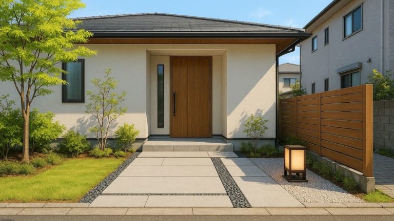 西東京市の戸建て外構に施工された玄関アプローチのイメージ