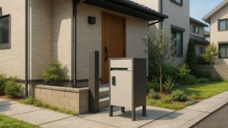 西東京市の戸建て外構に施工された宅配ボックスのイメージ