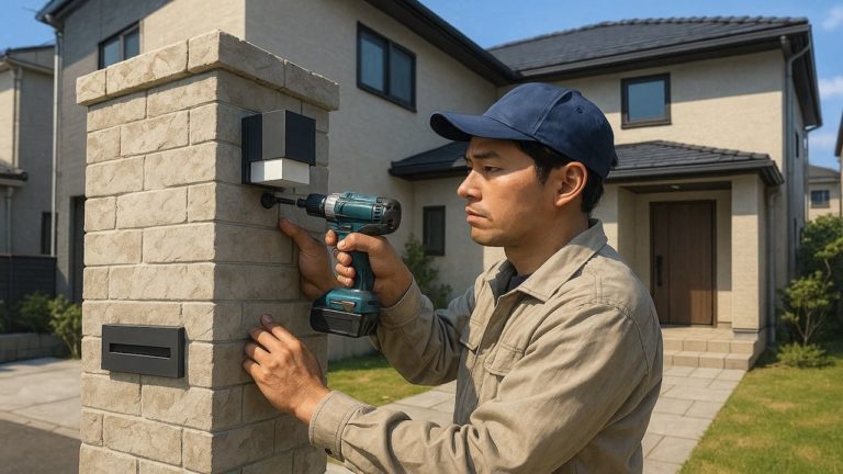 西東京市の戸建て外構に施工された門柱のイメージ