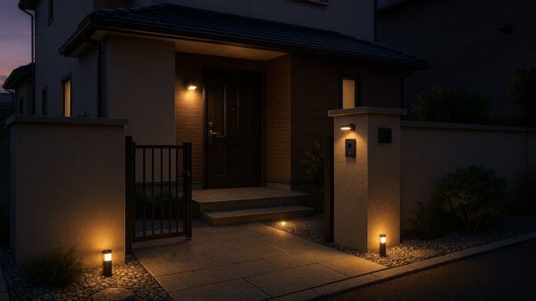 野田市の戸建て外構に施工された玄関アプローチのイメージ