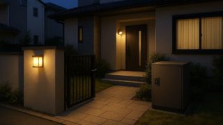 【野田市】宅配ボックスの工事相場|外構に馴染む配色と素材のコツ 野田市の戸建て外構に施工された宅配ボックスのイメージ