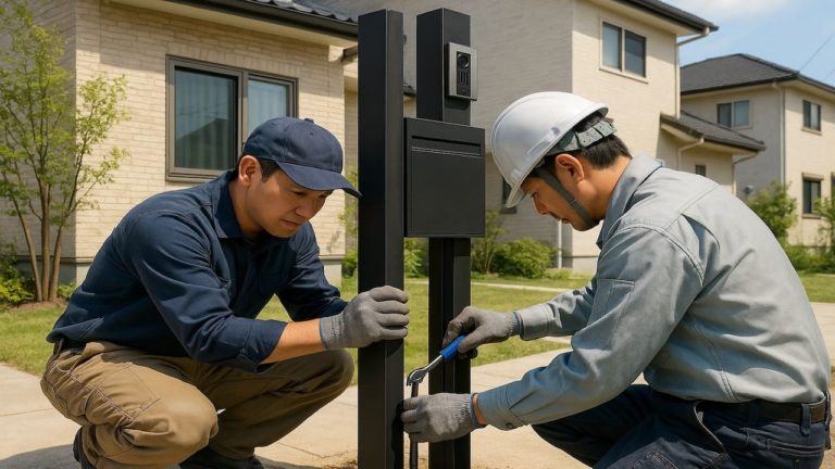 野田市の戸建て外構に施工された門柱のイメージ