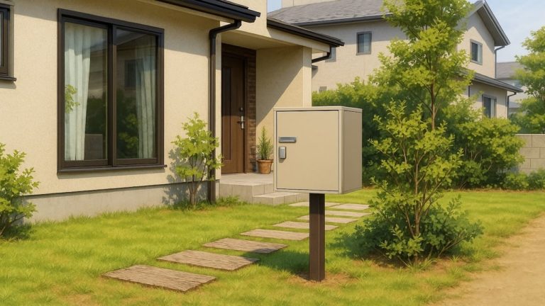 沼津市の戸建て外構に施工された宅配ボックスのイメージ