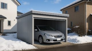 帯広市の住宅に施工された車庫ガレージのイメージ