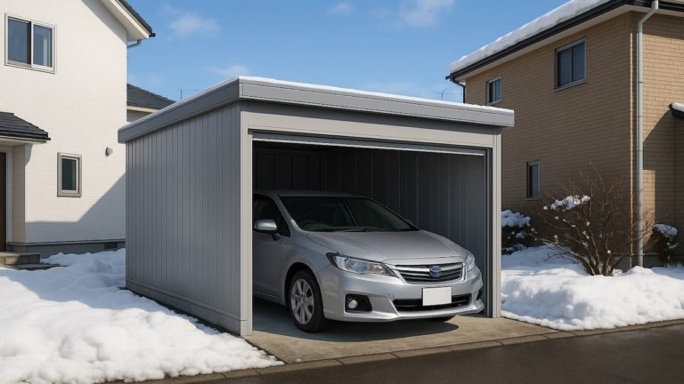 帯広市の住宅に施工された車庫ガレージのイメージ