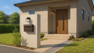 小田原市の戸建て外構に施工された門柱のイメージ