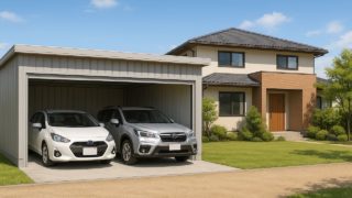 大垣市の住宅に施工された車庫ガレージのイメージ