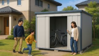 【大垣市】物置費用の相場と業者依頼の流れ|初めての人向け 大垣市の住宅に施工された屋外用物置イメージ