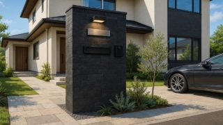 大分県の戸建て外構に施工された門柱のイメージ