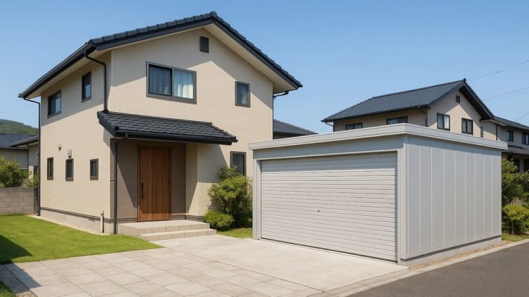 尾道市の住宅に施工された車庫ガレージのイメージ