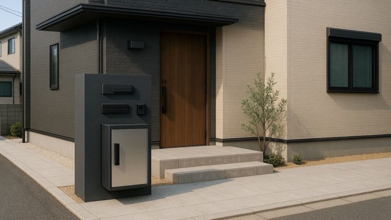 大阪府の戸建て外構に施工された宅配ボックスのイメージ