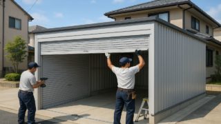 大阪府の住宅に施工された車庫ガレージのイメージ