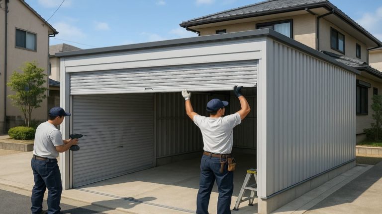 大阪府の住宅に施工された車庫ガレージのイメージ