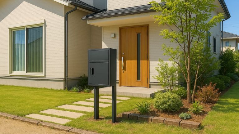 太田市の戸建て外構に施工された宅配ボックスのイメージ